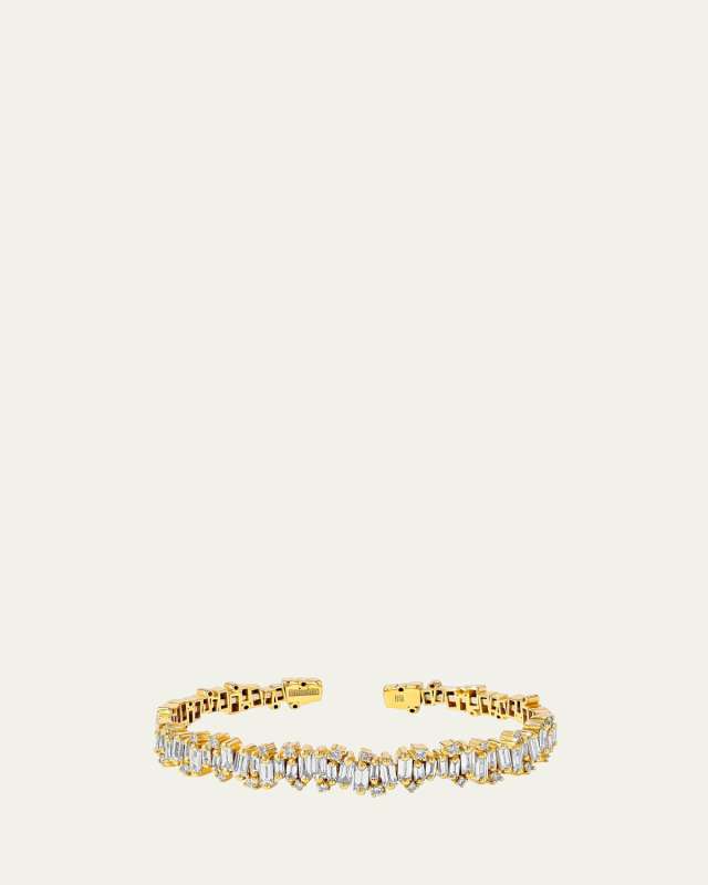 Shimmer Audrey 18K Yellow Gold Diamond Bangle Bracelet